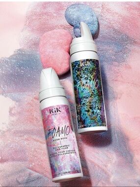 Awesome IGK Foamo Holographic Hair Foam Bundle - 2 Oz - Meteor & Moon Rock